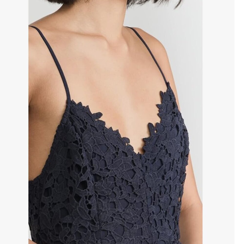 ASTR The Label Navy India Ink Womens Size Medium Sleeveless Lace Dress - Picture 4 of 9